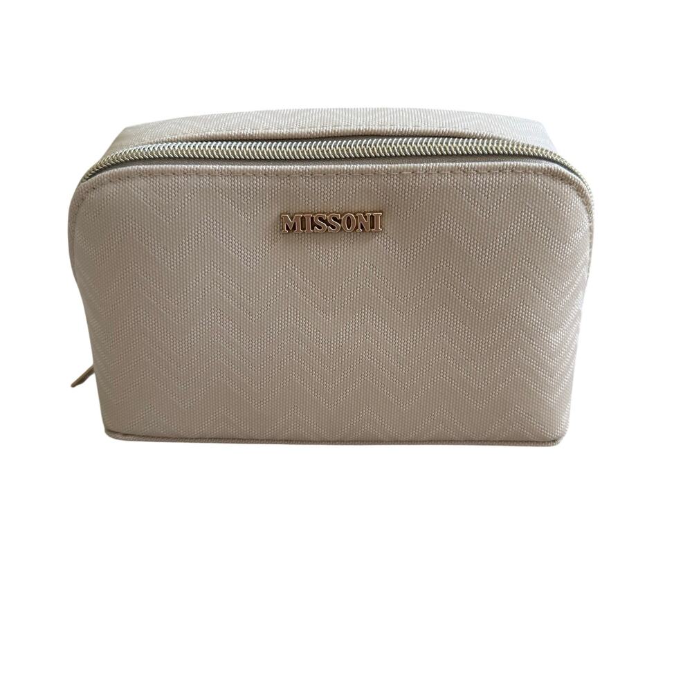 Missoni for Delta One Cream Chevron Zig Zag Travel Toiletry Case Amenity Kit Bag